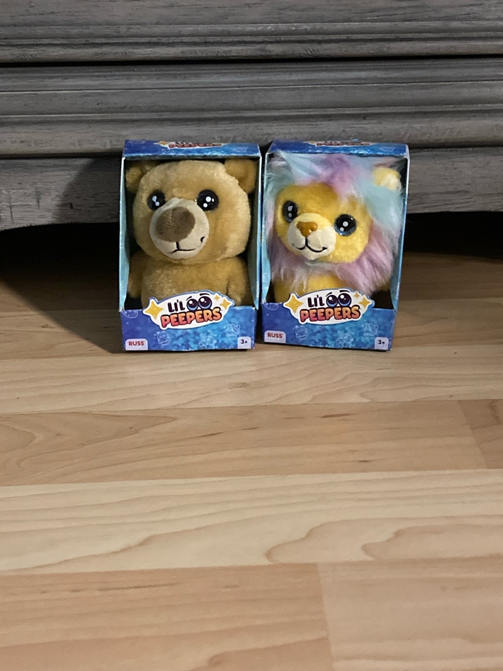 Russ Lil Peepers Plush Duo - Yellow Bear and Rainbow Mane Lion